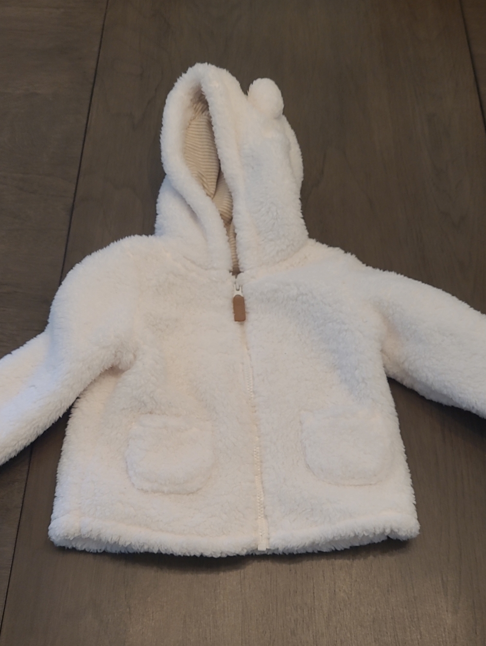 Carter's Cream Sherpa Hooded Jacket with Pockets